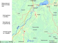 Placering av Holm&ouml; och Kimmarebo gamla byar och v&auml;gen d&auml;rimellan. /Holm&ouml;sl&auml;kt/Anna Bredin/+/P.Tranberg/Maria B./