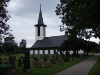 Daltorps moderna kyrka fr&aring;n 1965. /Pr&auml;stsl&auml;kt/